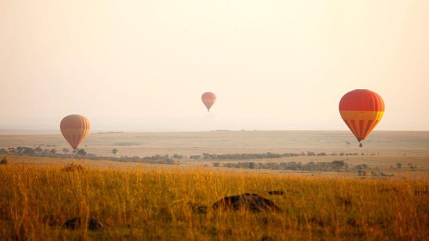Hot air balloon safari over Naboisho Conservancy