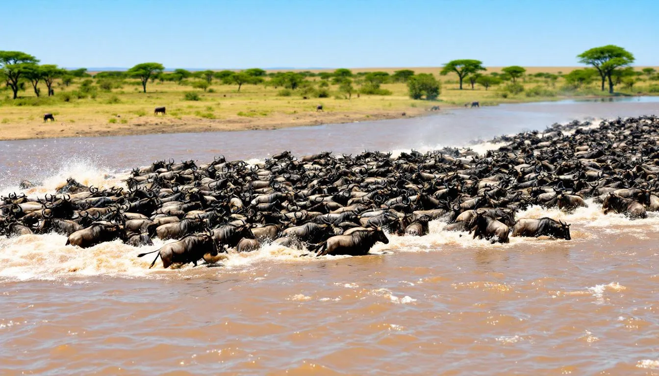 mara River crossing during the wildebeest migration