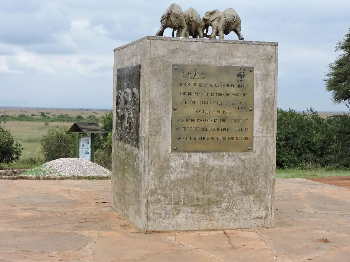 Ivory Burning Monument at Nairobi National Park, commemorating wildlife conservation efforts.