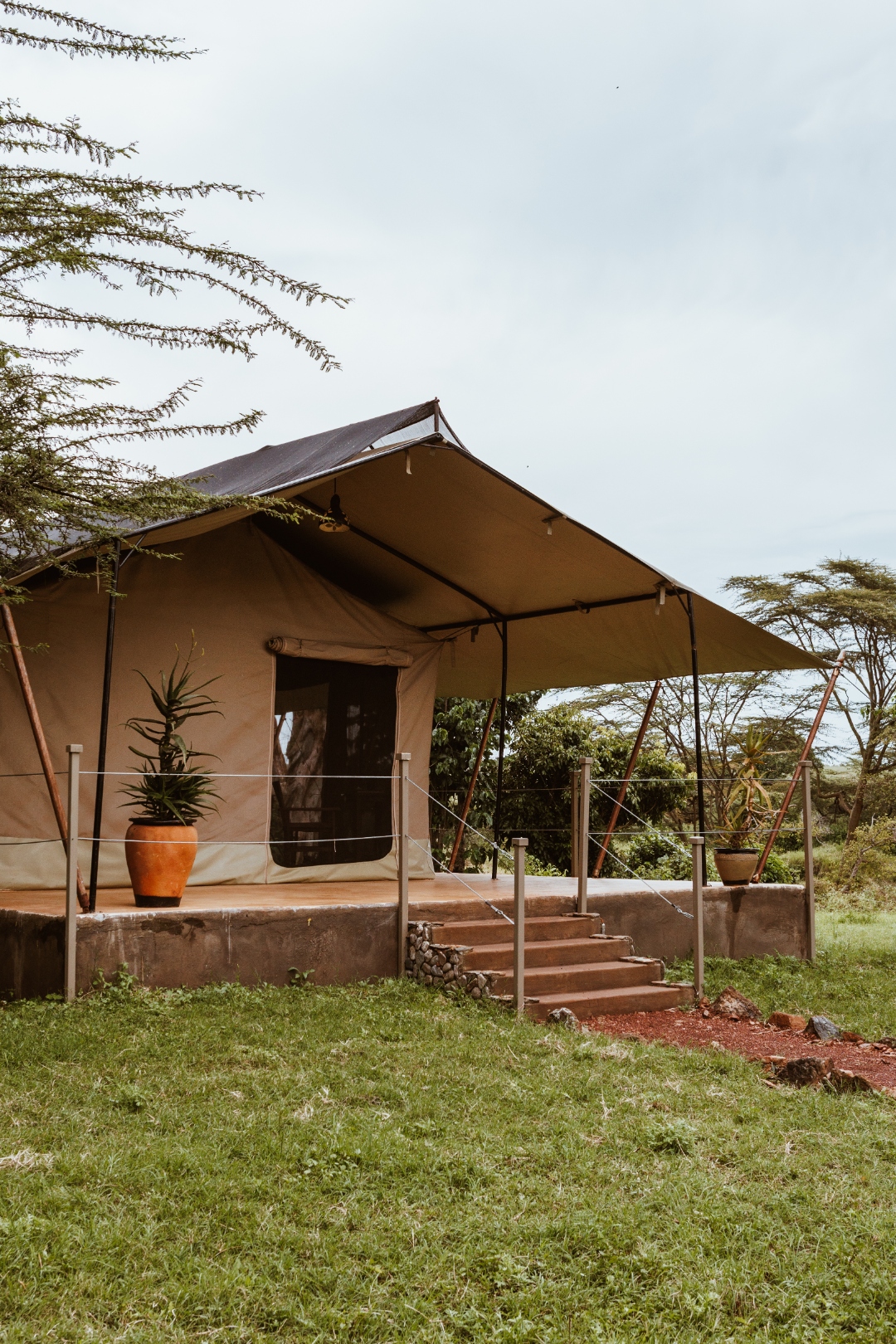 Comfortable mid-range safari lodge room in Kenya