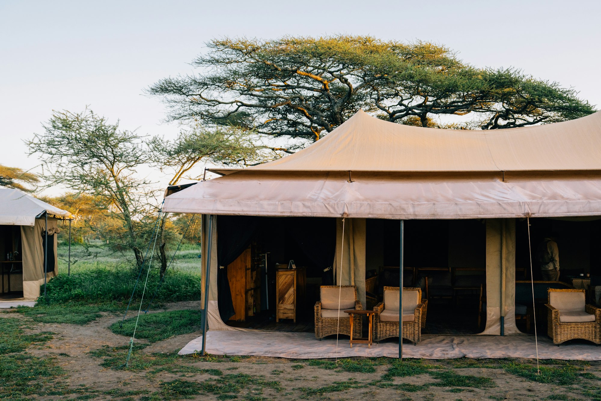 Saruni Leopard Hill luxurious honeymoon safari tent in Kenya overlooking the vast savannah