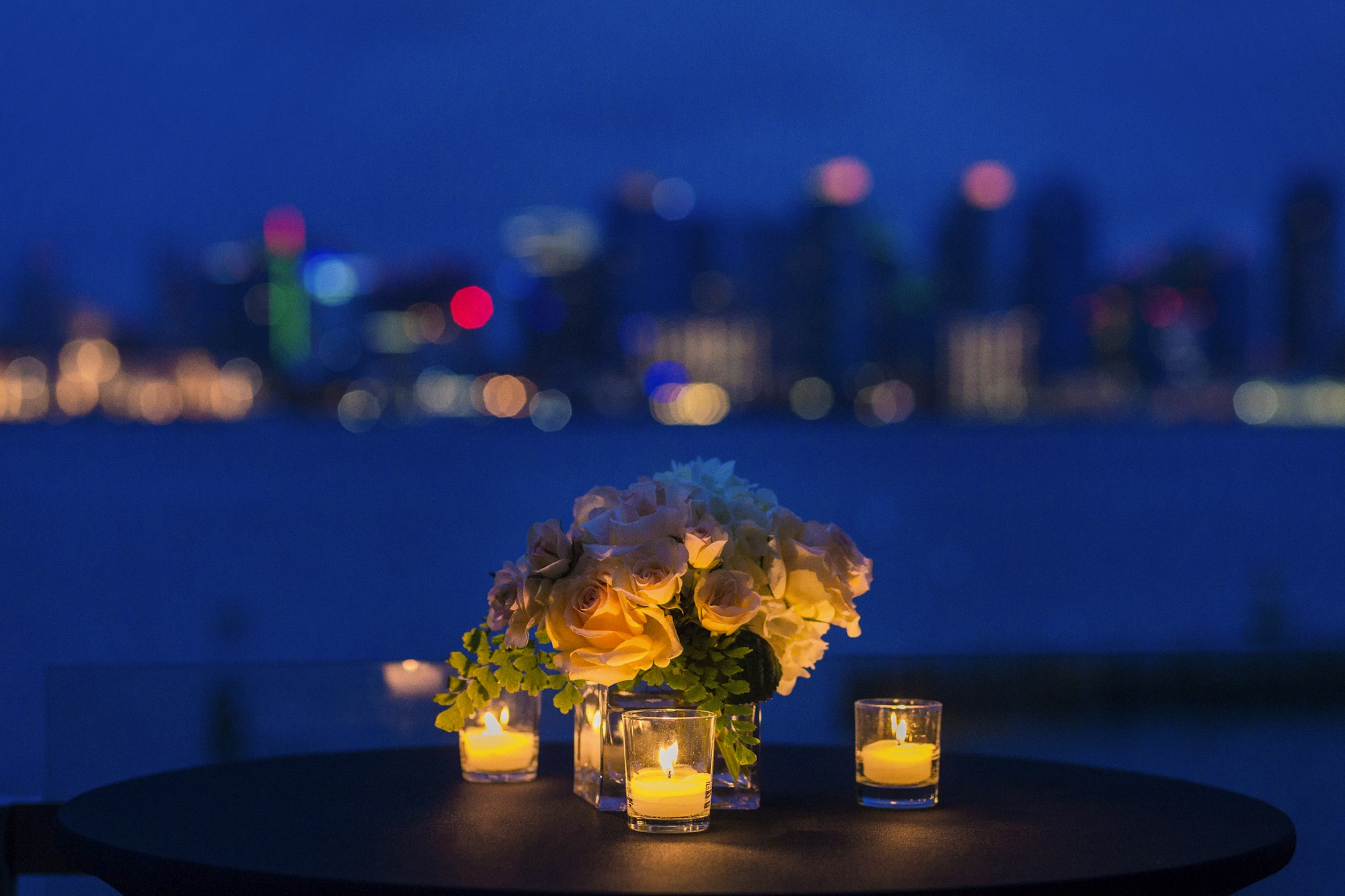Romantic dinner with wine and gourmet cuisine.